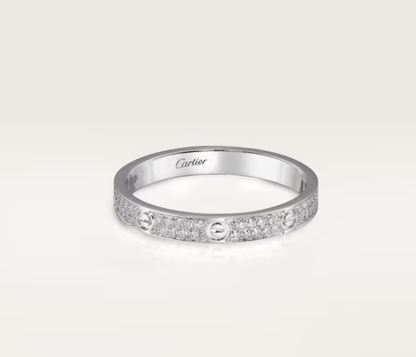 [⭐Renara]LOVE RING 2.6mm-wide full-diamond ring silver