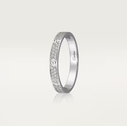 [⭐Renara]LOVE RING 2.6mm-wide full-diamond ring silver