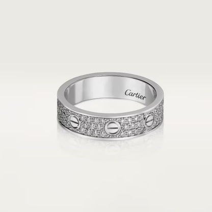[⭐Renara]LOVE RING 4mm-wide full-diamond ring silver