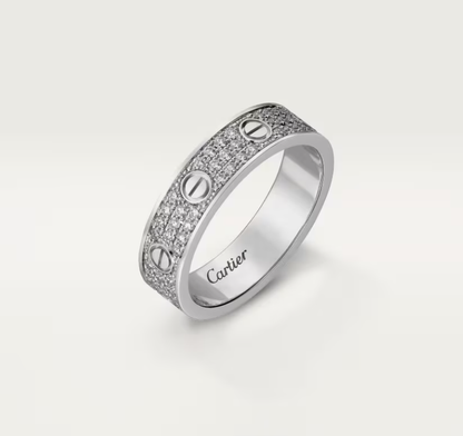 [⭐Renara]LOVE RING 4mm-wide full-diamond ring silver