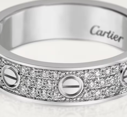[⭐Renara]LOVE RING 4mm-wide full-diamond ring silver
