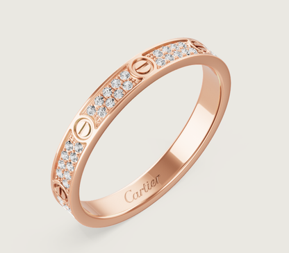 [⭐Renara]LOVE RING 2.6mm-wide full-diamond ring Rose Gold