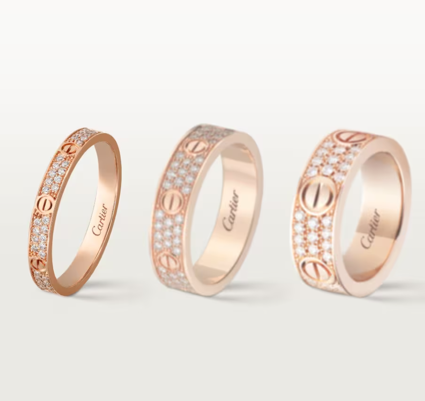 [⭐Renara]LOVE RING 2.6mm-wide full-diamond ring Rose Gold