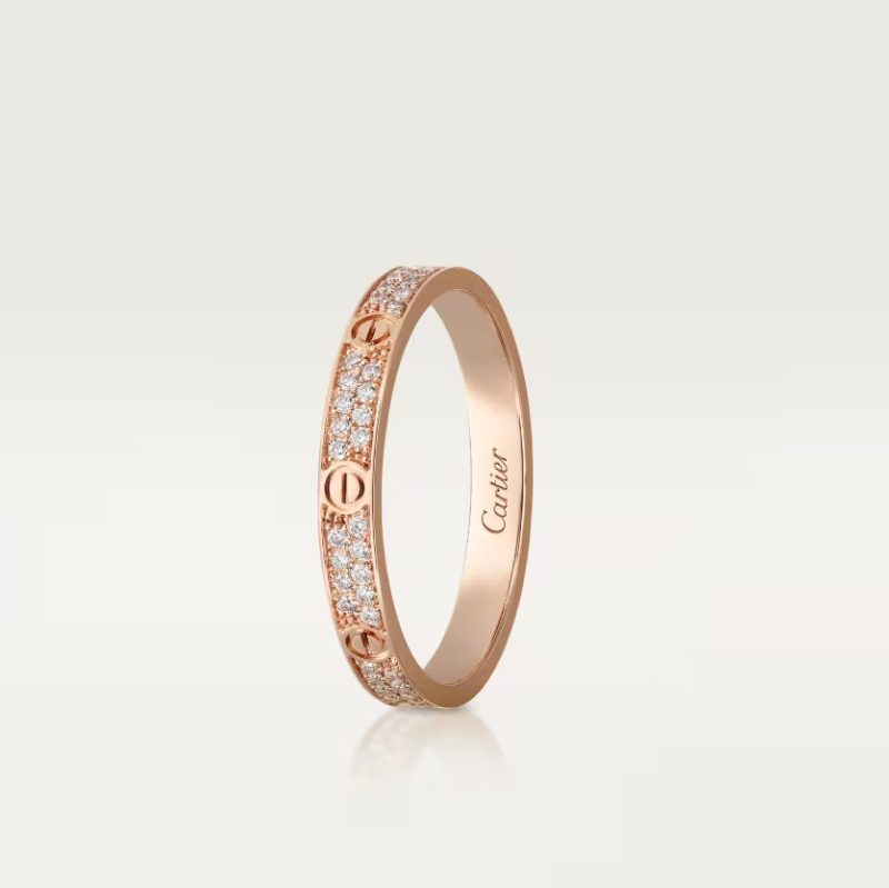 [⭐Renara]LOVE RING 2.6mm-wide full-diamond ring Rose Gold