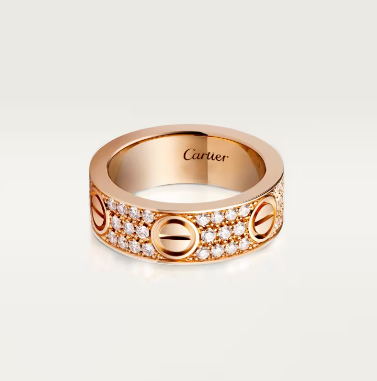 [⭐Renara]LOVE RING 6.5mm-wide full-diamond ring Rose Gold