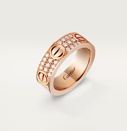 [⭐Renara]LOVE RING 6.5mm-wide full-diamond ring Rose Gold
