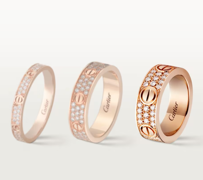 [⭐Renara]LOVE RING 6.5mm-wide full-diamond ring Rose Gold