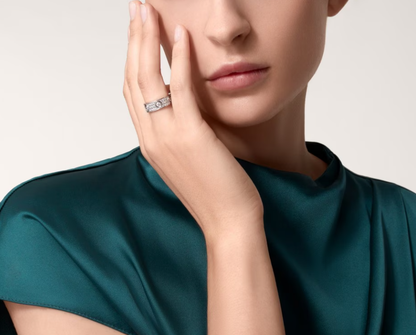 [⭐Renara]LOVE RING 6.5MM Full Diamond, 6 Major Diamonds Silver
