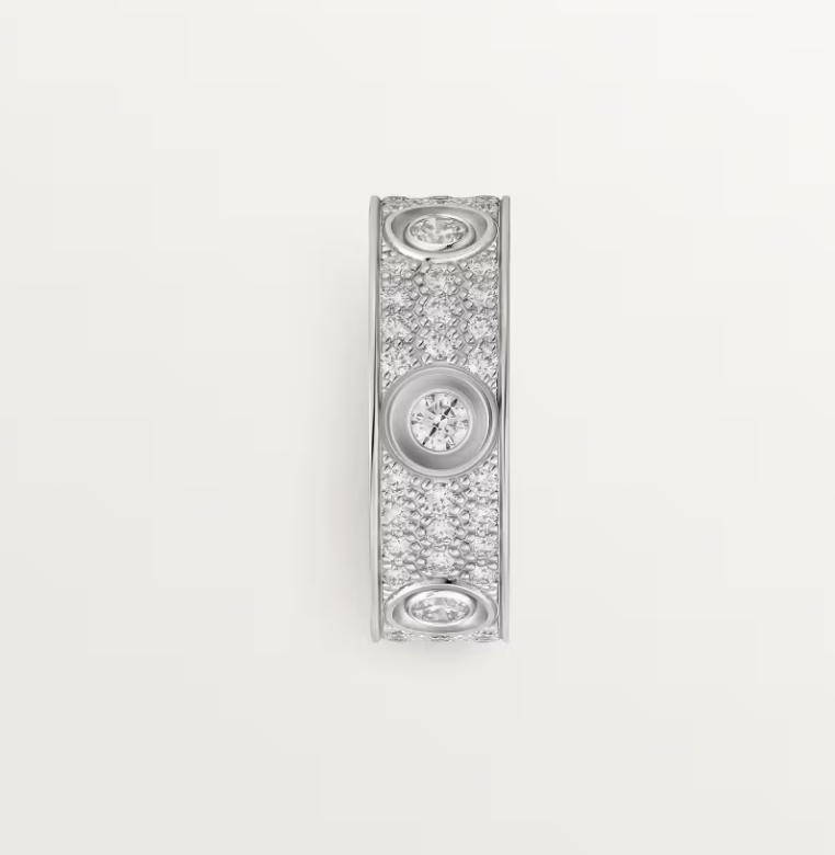 [⭐Renara]LOVE RING 6.5MM Full Diamond, 6 Major Diamonds Silver