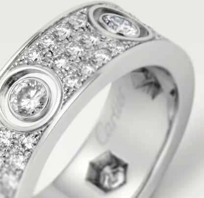 [⭐Renara]LOVE RING 6.5MM Full Diamond, 6 Major Diamonds Silver