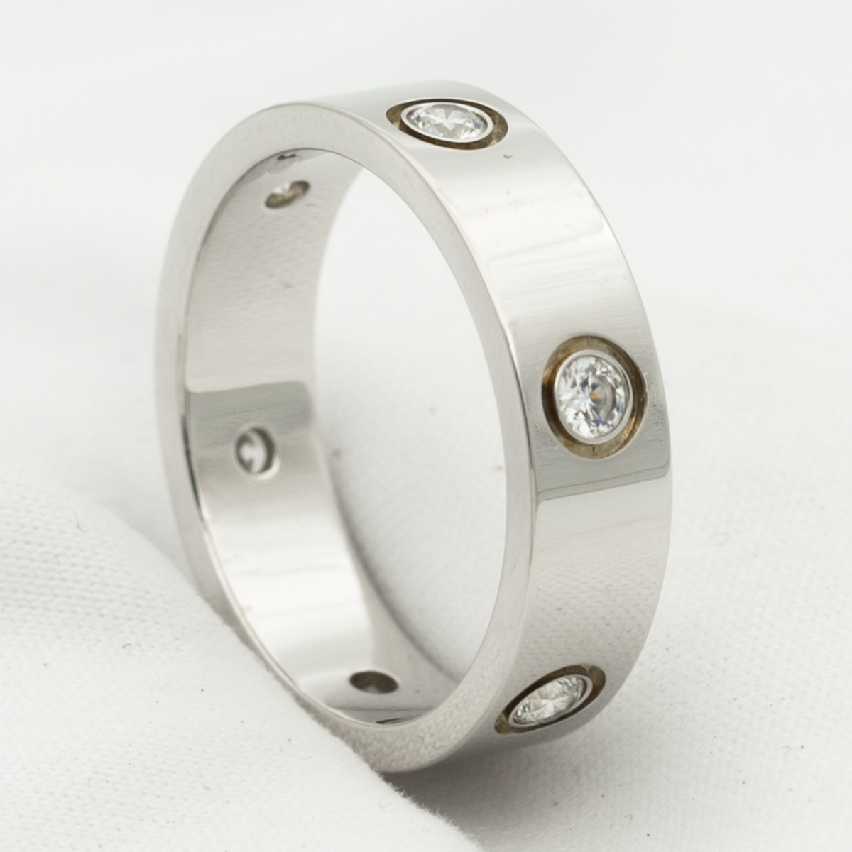 [⭐Renara]LOVE RING 5.5MM 6 DIAMONDS SILVER