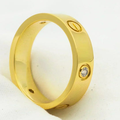 [⭐Renara]LOVE RING 5.5MM 3 DIAMONDS GOLD