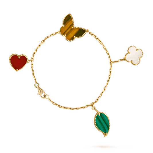 [⭐Renara]LUCKY SPRING 5 MOTIF GOLD BRACELET