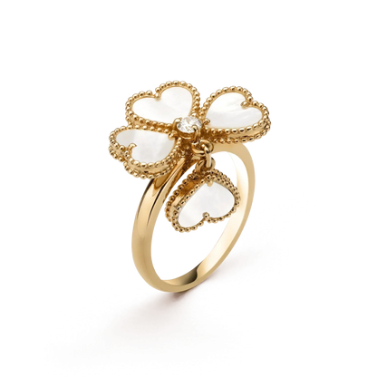 [⭐Renara]SWEET CLOVER WHITE MOP RING