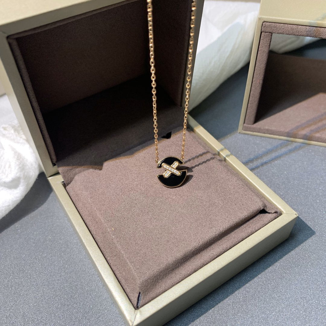 [⭐Renara]JEUX DE PINK GOLD DIAMOND NECKLACE