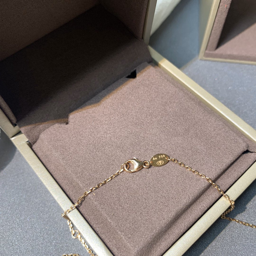 [⭐Renara]JEUX DE PINK GOLD DIAMOND NECKLACE