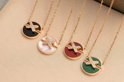 [⭐Renara]JEUX DE ROSE GOLD DIAMOND NECKLACE