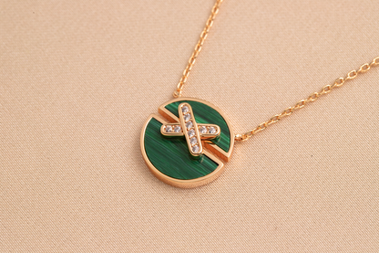 [⭐Renara]JEUX DE PINK GOLD DIAMOND NECKLACE