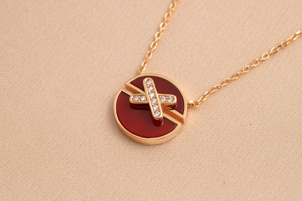 [⭐Renara]JEUX DE PINK GOLD DIAMOND NECKLACE