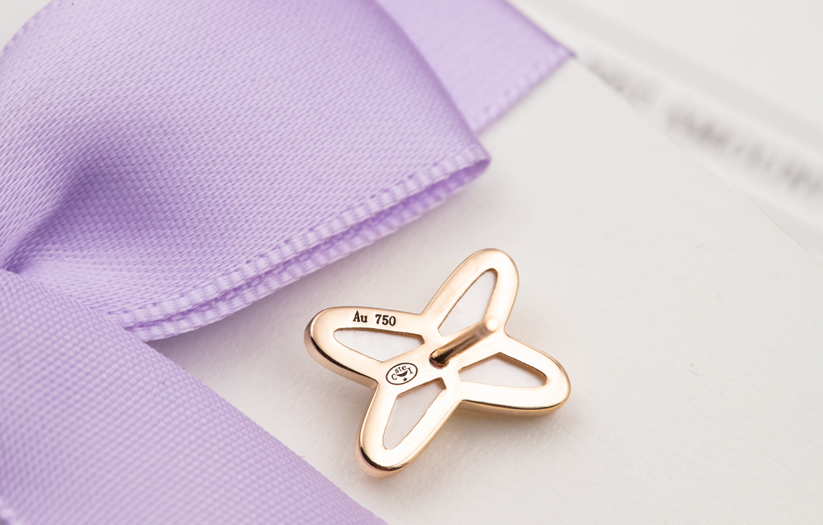 [⭐Renara]JEUX DE WHITE MOP ROSE GOLD DIAMOND EARRINGS