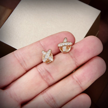 [⭐Renara]JEUX DE GOLD DIAMOND EARRINGS