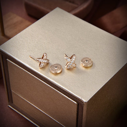 [⭐Renara]JEUX DE GOLD DIAMOND EARRINGS