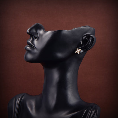 [⭐Renara]JEUX DE GOLD DIAMOND EARRINGS