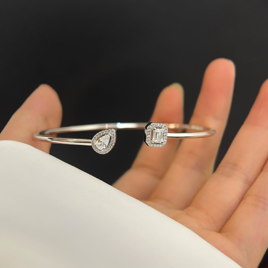 [⭐Renara]JONC FLEX MY TWIN TOI & MOI SILVER DIAMOND BRACELET