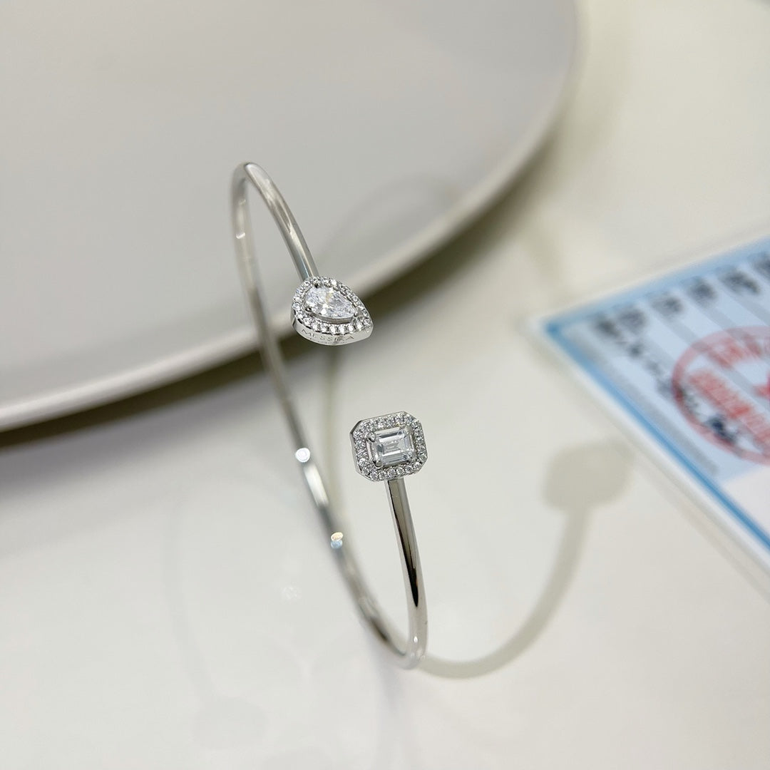 [⭐Renara]JONC FLEX MY TWIN TOI & MOI SILVER DIAMOND BRACELET