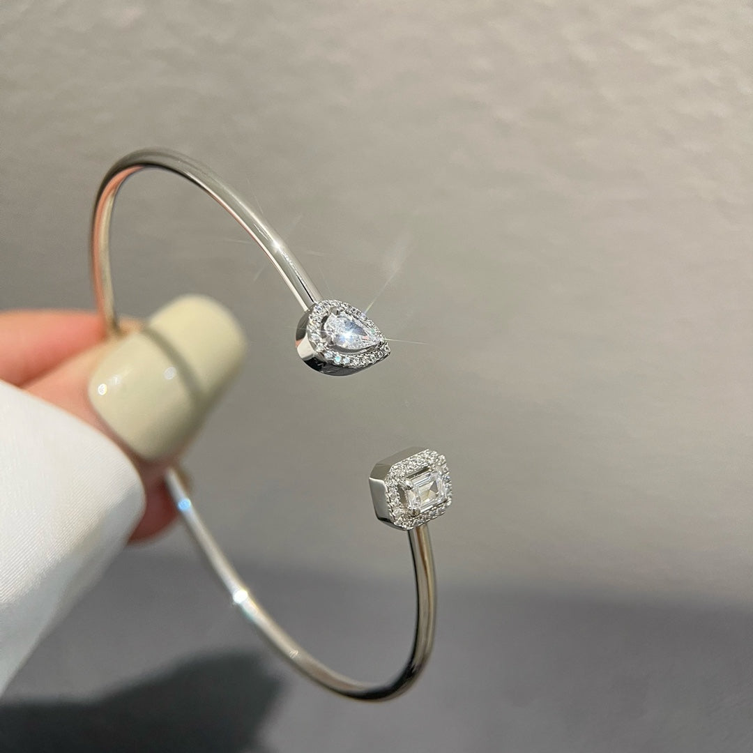 [⭐Renara]JONC FLEX MY TWIN TOI & MOI SILVER DIAMOND BRACELET