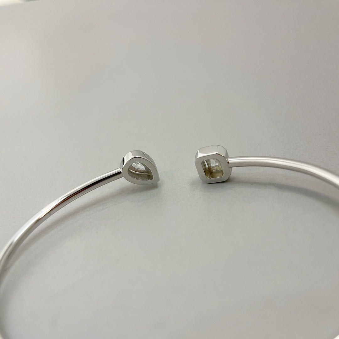 [⭐Renara]JONC FLEX MY TWIN TOI & MOI SILVER DIAMOND BRACELET