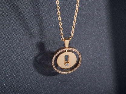 [⭐Renara]Demo MOVE PM NECKLACE PINK GOLD DIAMOND