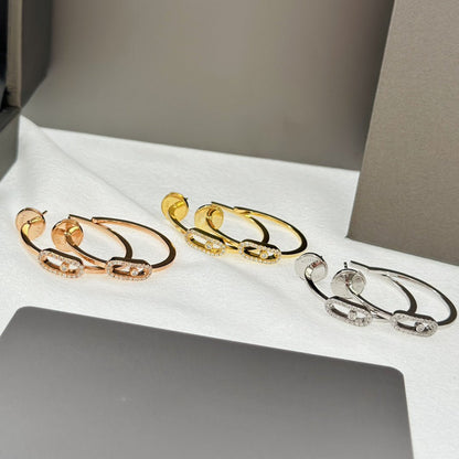 [⭐Renara]CREOLES MOVE UNO PM DIAMOND EARRINGS