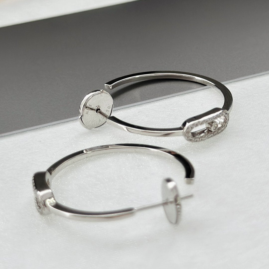 [⭐Renara]CREOLES MOVE UNO PM DIAMOND EARRINGS