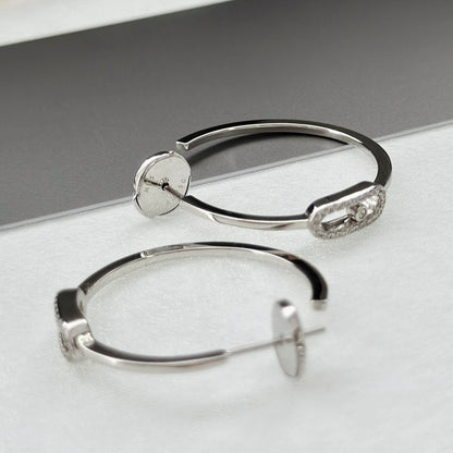 [⭐Renara]CREOLES MOVE UNO PM DIAMOND EARRINGS
