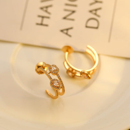 [⭐Renara]CREOLES MY TWIN 2 RANGS SILVER DIAMOND EARRINGS