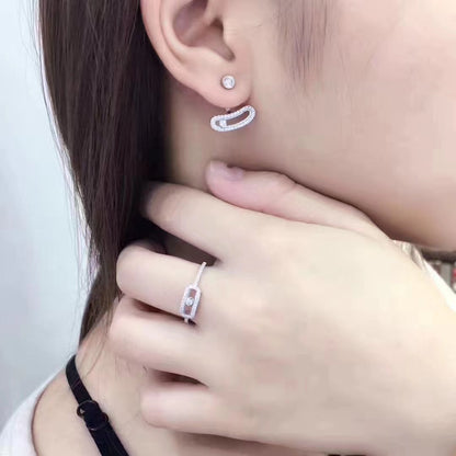 [⭐Renara]MOVE UNO SILVER DIAMOND EARRINGS