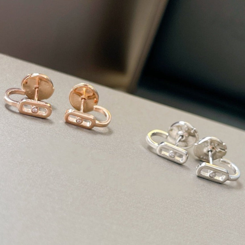 [⭐Renara]CREOLES MOVE UNO MINI 1 DIAMOND EARRINGS