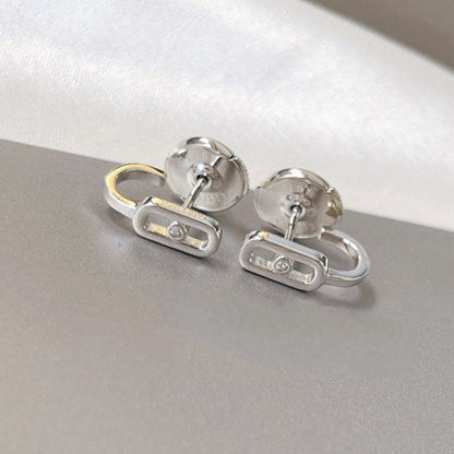 [⭐Renara]CREOLES MOVE UNO MINI 1 DIAMOND EARRINGS