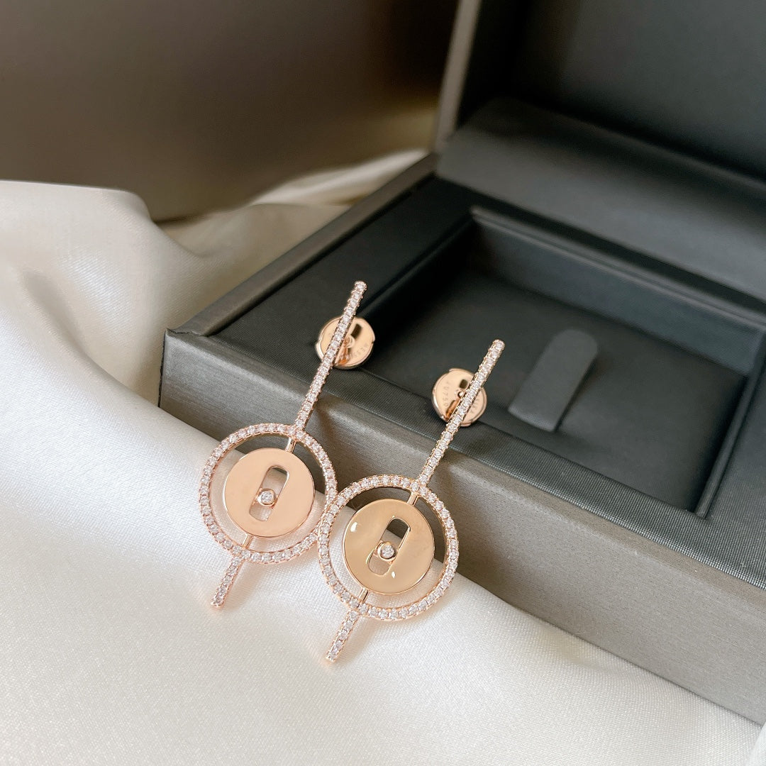[⭐Renara]Demo MOVE ARROW PINK GOLD DIAMOND EARRINGS