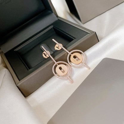 [⭐Renara]Demo MOVE ARROW PINK GOLD DIAMOND EARRINGS