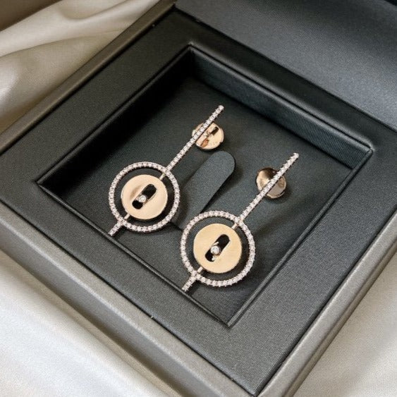 [⭐Renara]Demo MOVE ARROW PINK GOLD DIAMOND EARRINGS