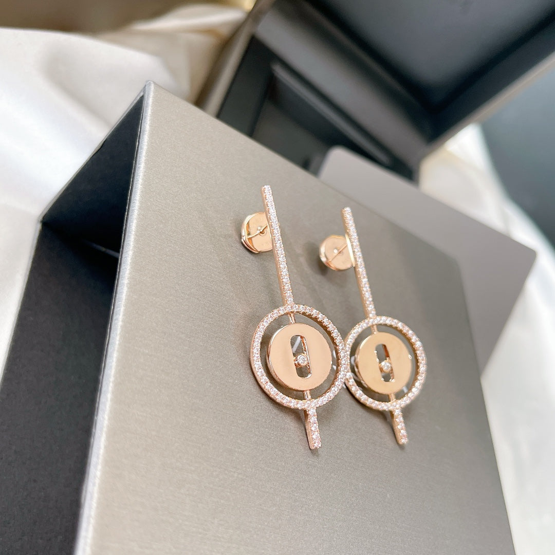 [⭐Renara]Demo MOVE ARROW PINK GOLD DIAMOND EARRINGS