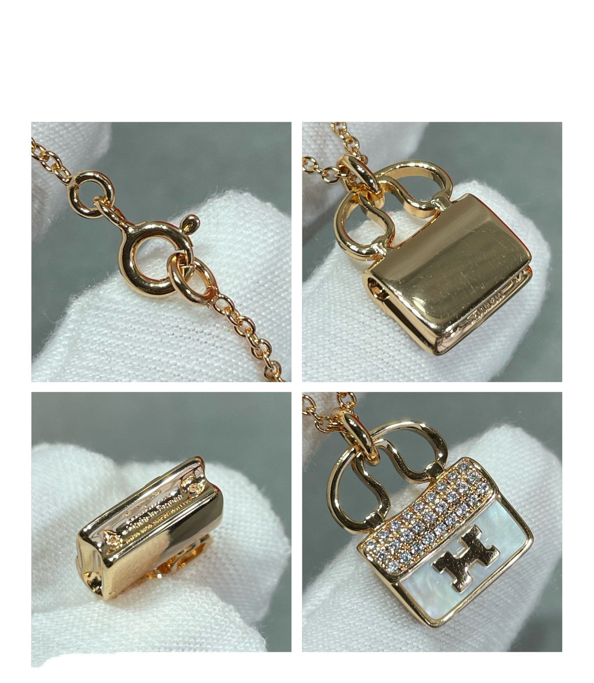 [⭐Renara]H CIRCE MOISSANITE PENDANT NECKLACE GOLD