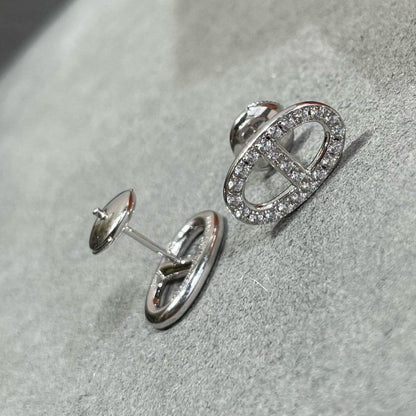[⭐Renara]HM FULL DIAMOND PIG NOSE STUD EARRINGS