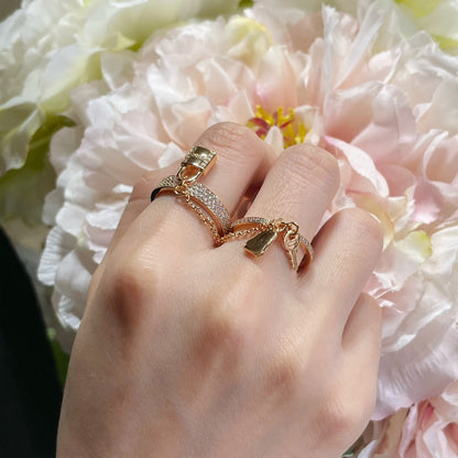 [⭐Renara]HM KELLY CLOCHETTE DOUBLE RING IN  WITH DIAMONDS
