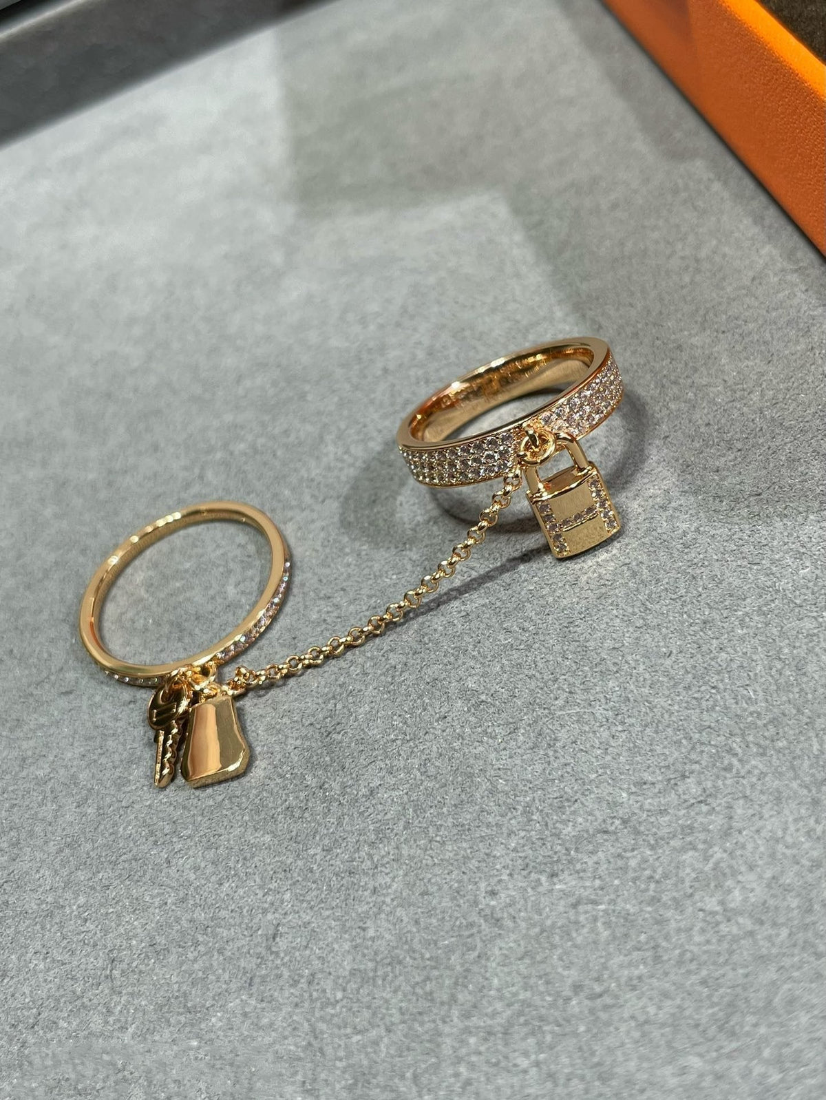 [⭐Renara]HM KELLY CLOCHETTE DOUBLE RING IN  WITH DIAMONDS