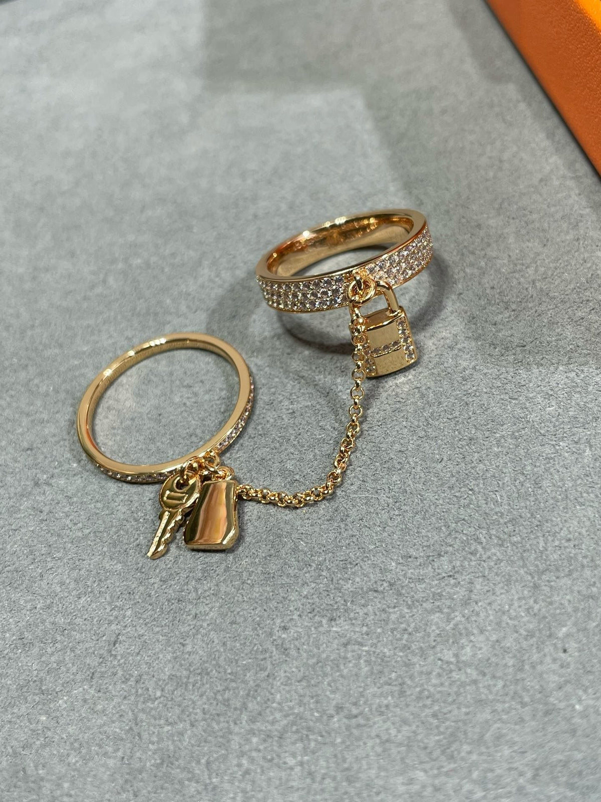 [⭐Renara]HM KELLY CLOCHETTE DOUBLE RING IN  WITH DIAMONDS