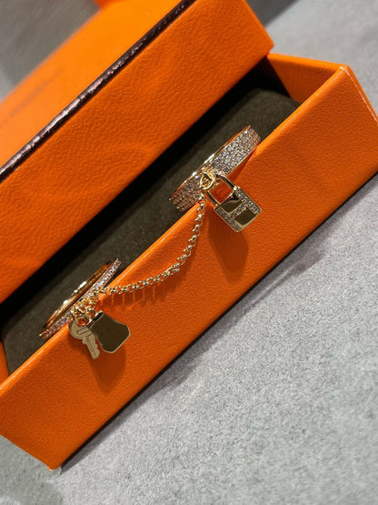 [⭐Renara]HM KELLY CLOCHETTE DOUBLE RING IN  WITH DIAMONDS