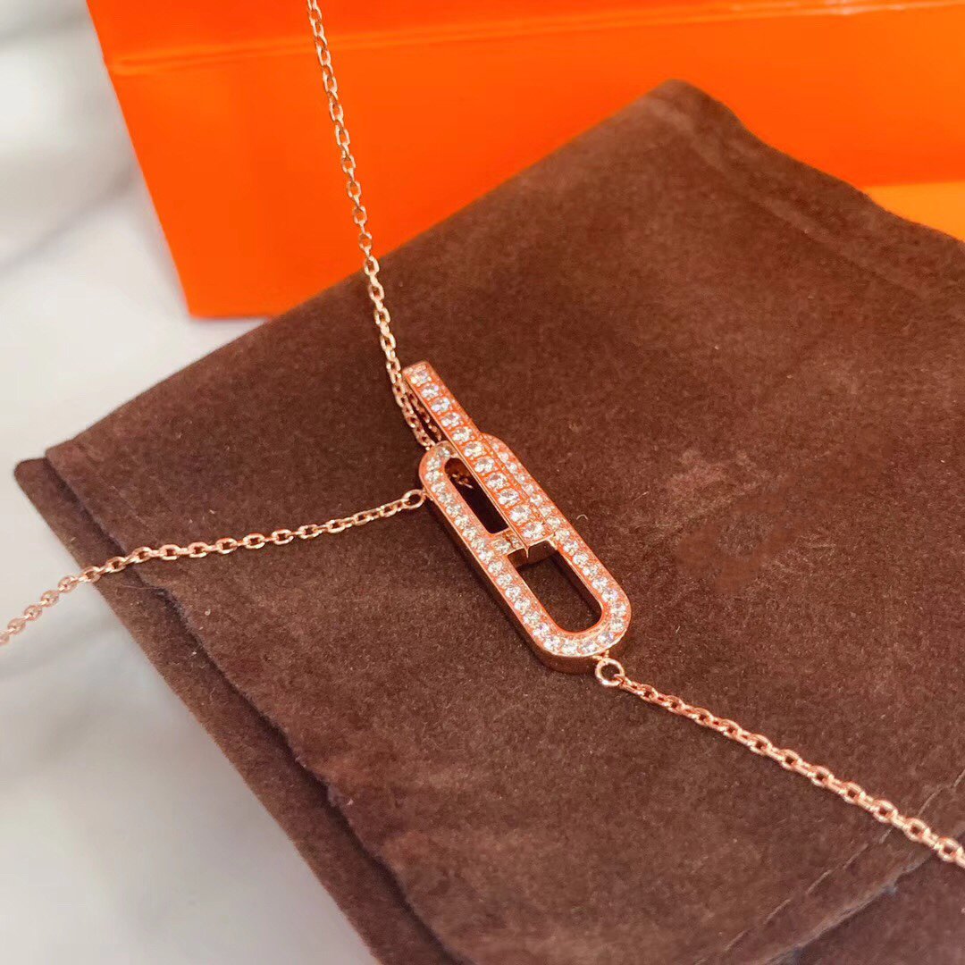 [⭐Renara]HM NECKLACE PLATINUM ROSE GOLD DIAMOND